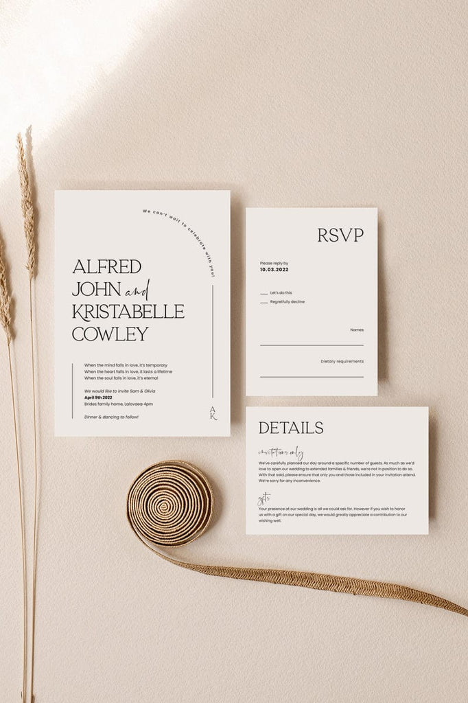 Modern Wedding Details Card Template