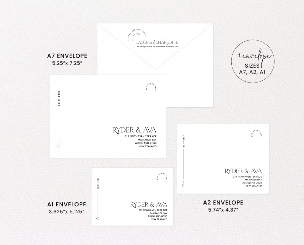 Modern Wedding Envelope Address Template