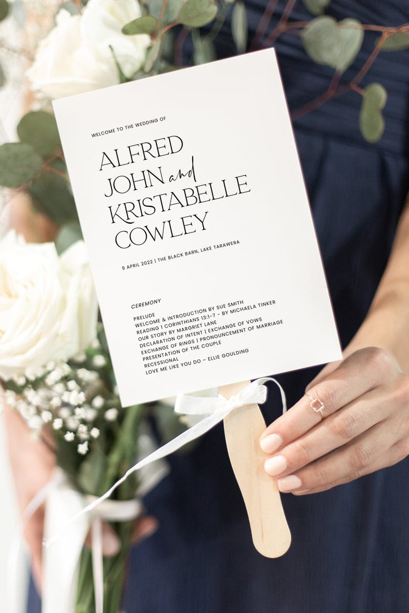 Modern Wedding Fan Program Template