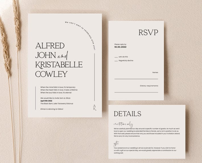 Modern Wedding Invitation Set