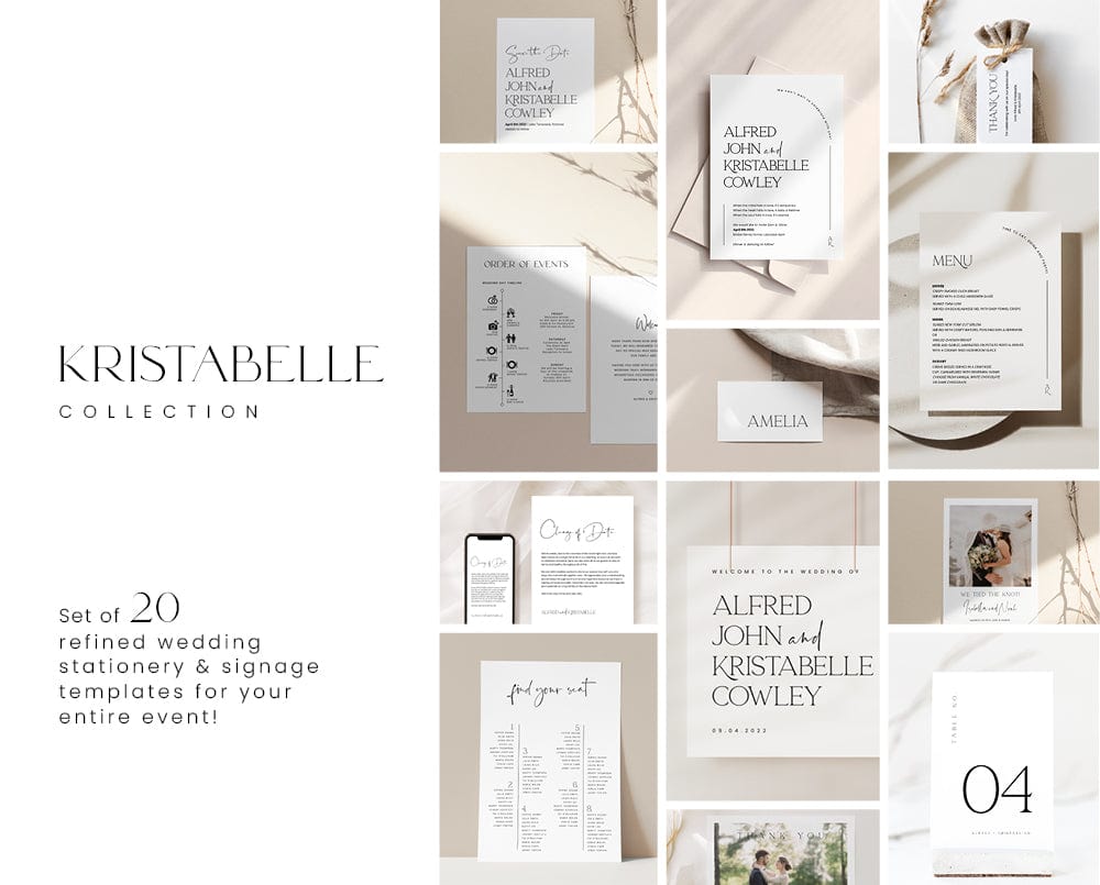 Modern Wedding Invitations & Signage Package