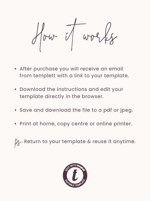 Modern Wedding Order of Service Template