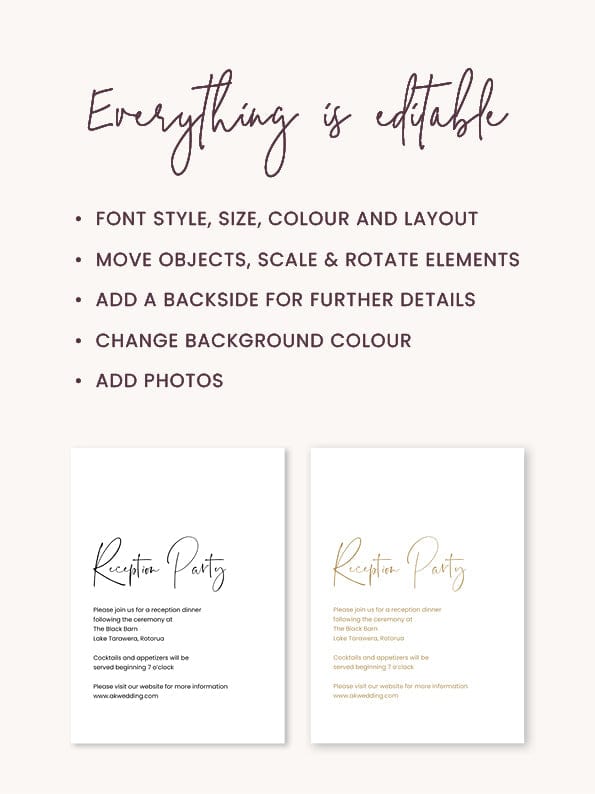 Modern Wedding Reception Invitation Template