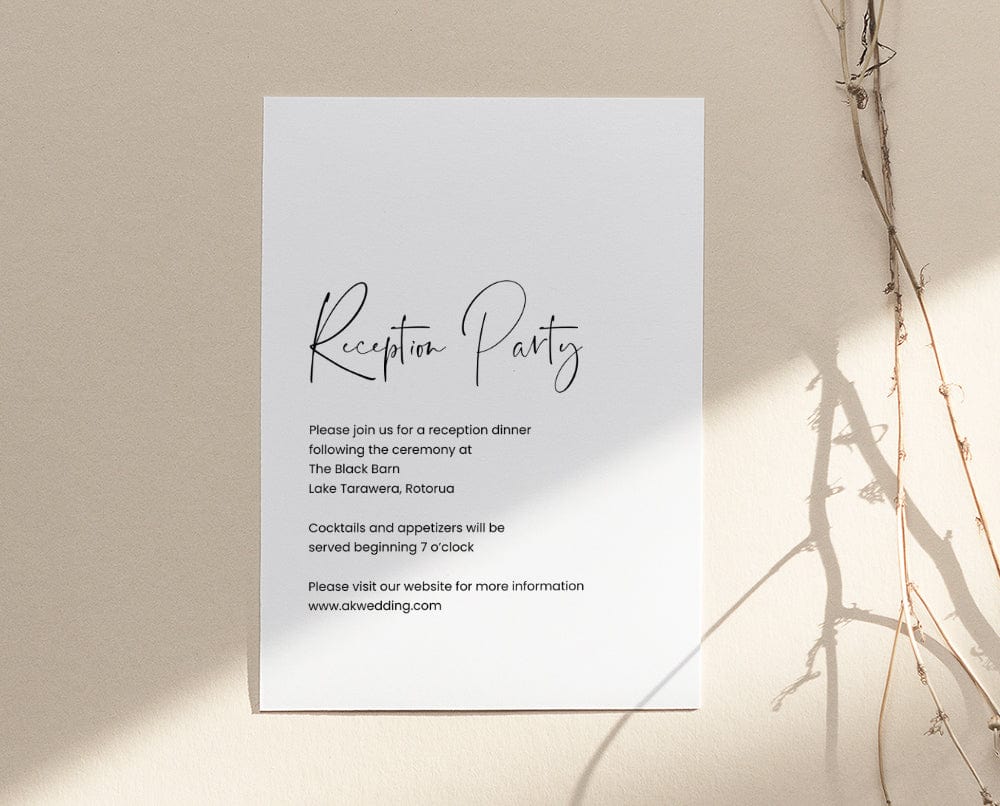 Modern Wedding Reception Invitation Template