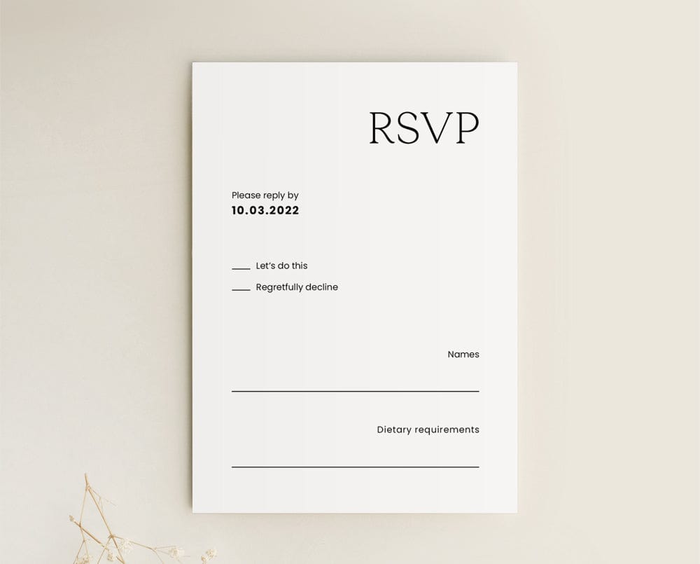 Modern Wedding RSVP Card Template