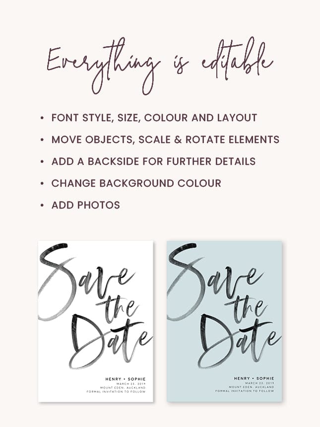 Modern Wedding Save the Date Printable Templates