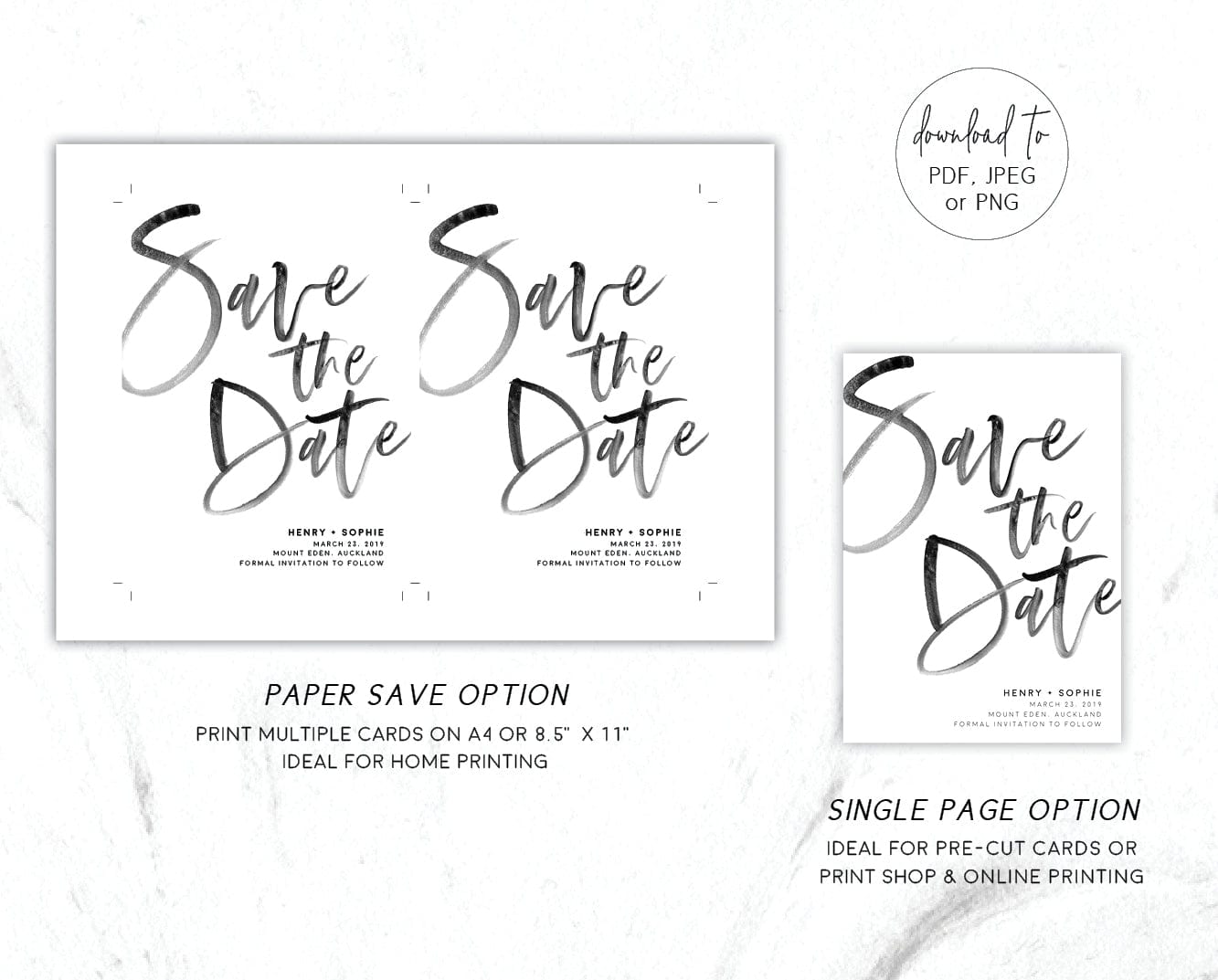 Modern Wedding Save the Date Printable Templates