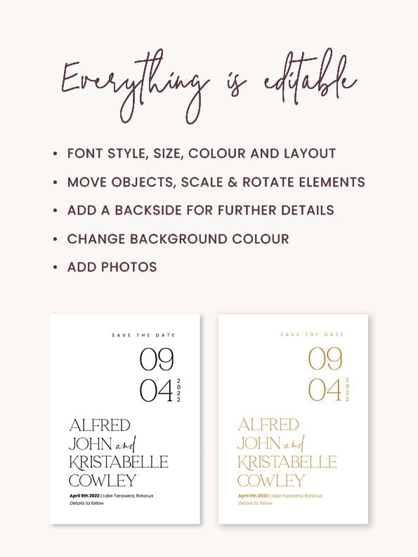 Modern Wedding Save The Dates Template