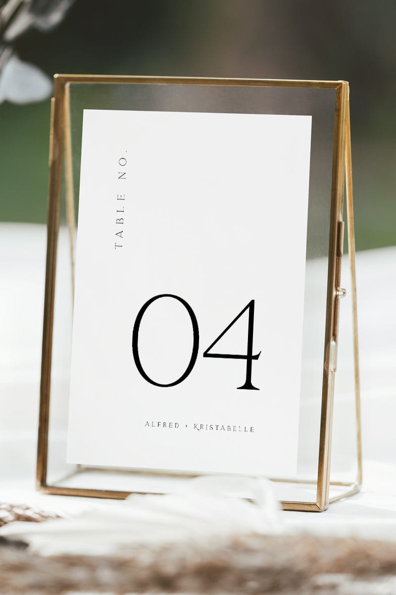 Modern Wedding Table Number Card Template