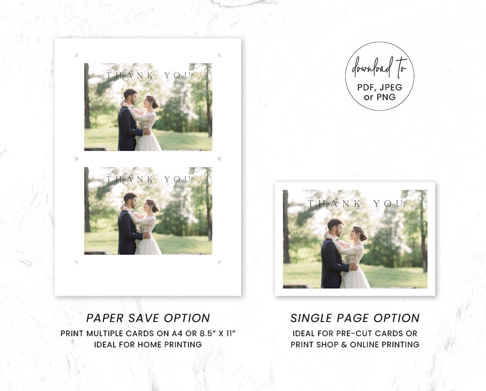 Modern Wedding Thank You Card Template