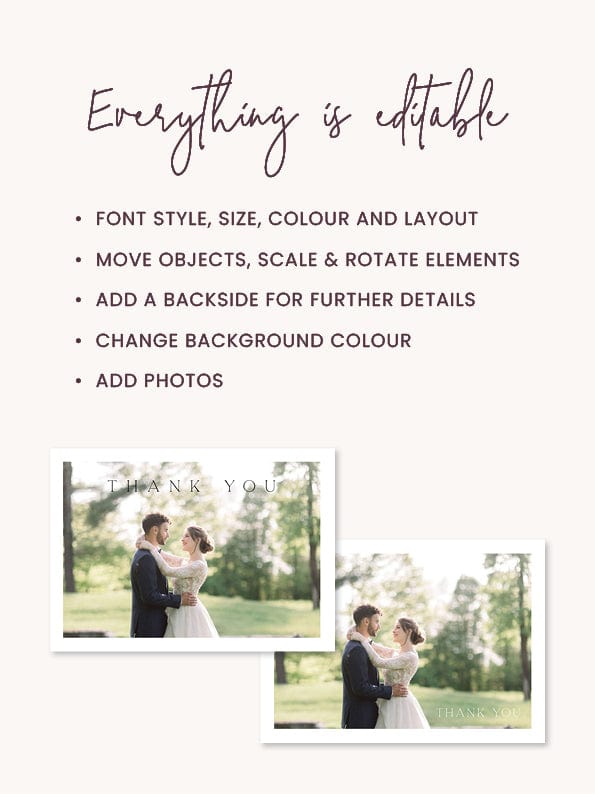 Modern Wedding Thank You Card Template