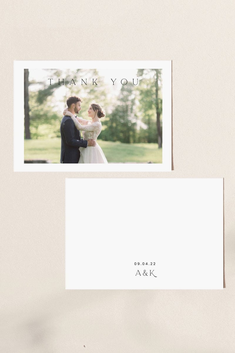 Modern Wedding Thank You Card Template