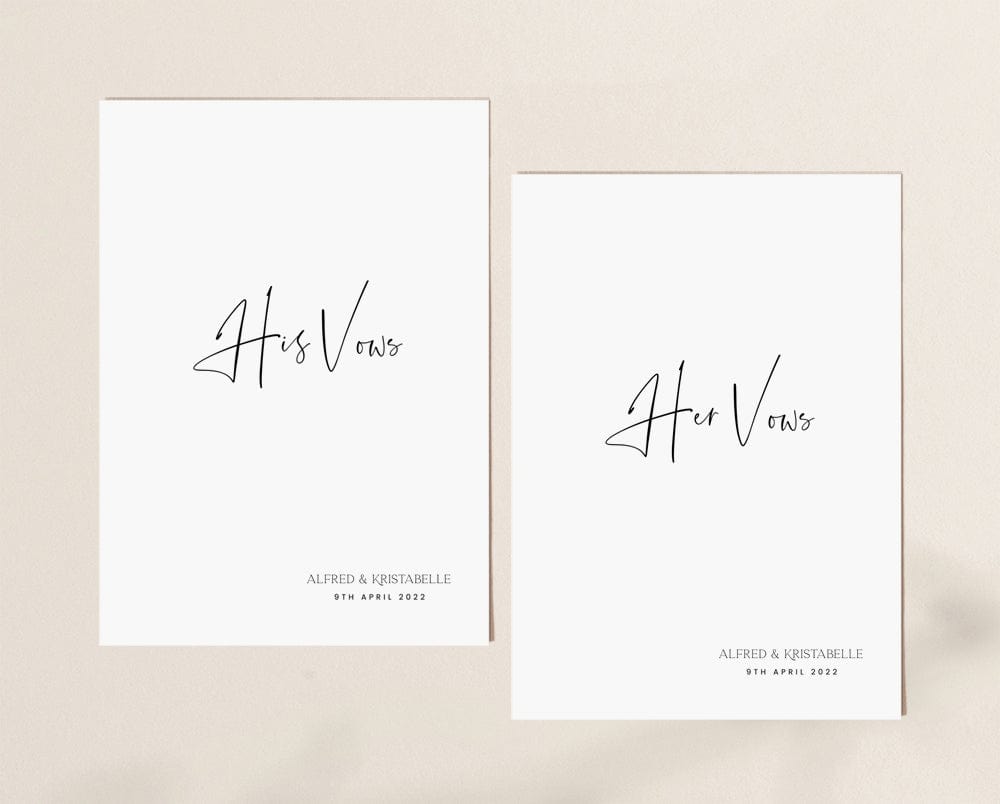 Modern Wedding Vow Book Template