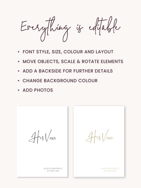 Modern Wedding Vow Book Template