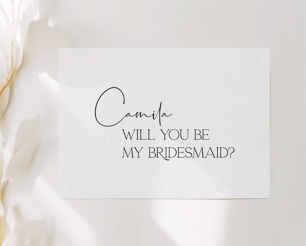 Modern Will You Be My Bridesmaid Card Template