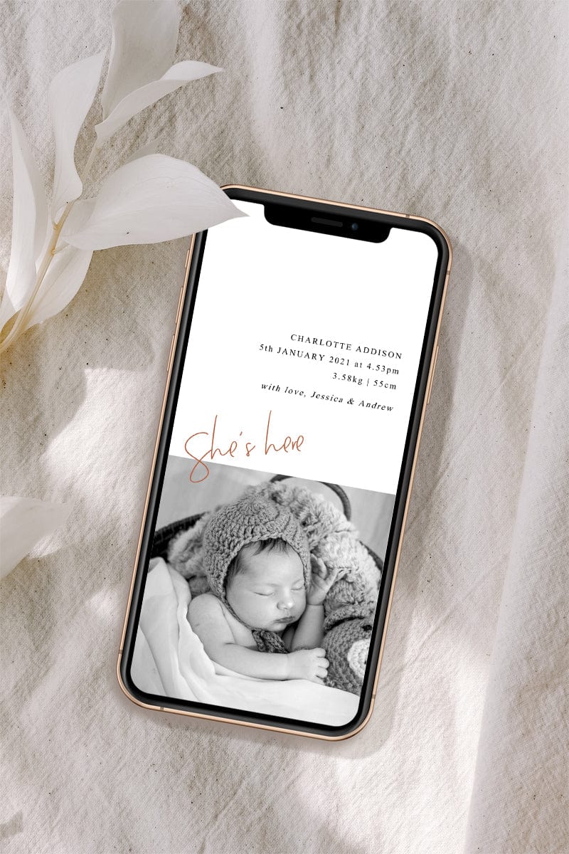 Photo Birth Announcement Card Template