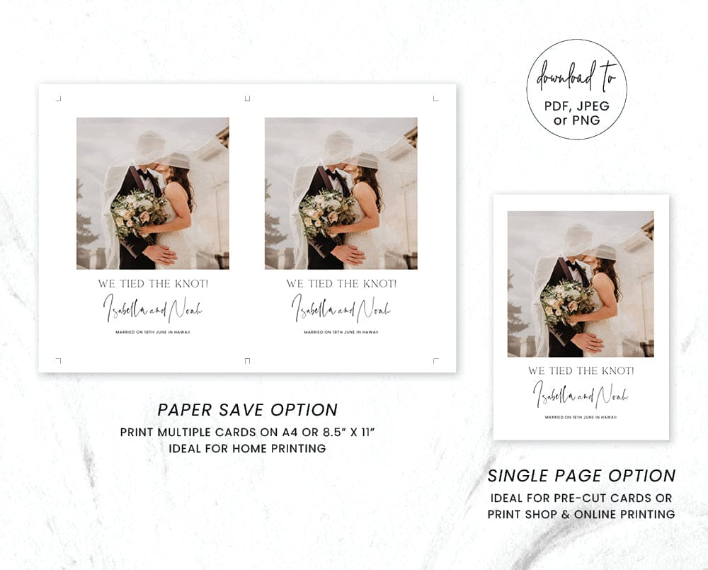 Photo Elopement Announcements & Cards