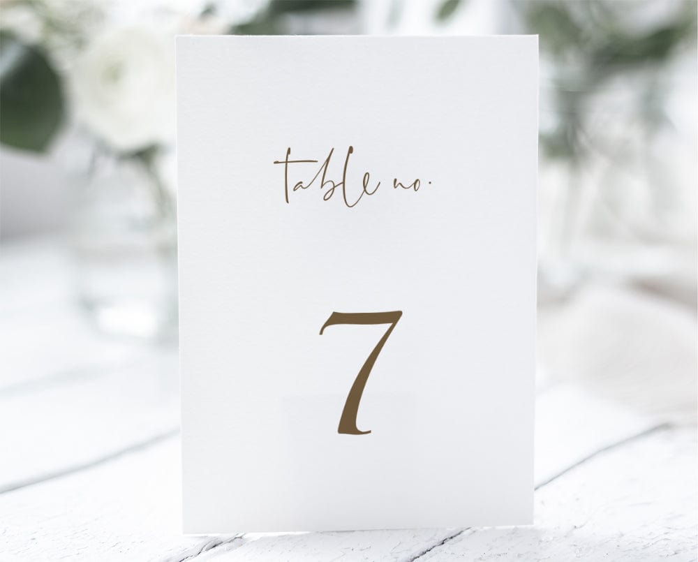 Printable Wedding Table Number Card Template