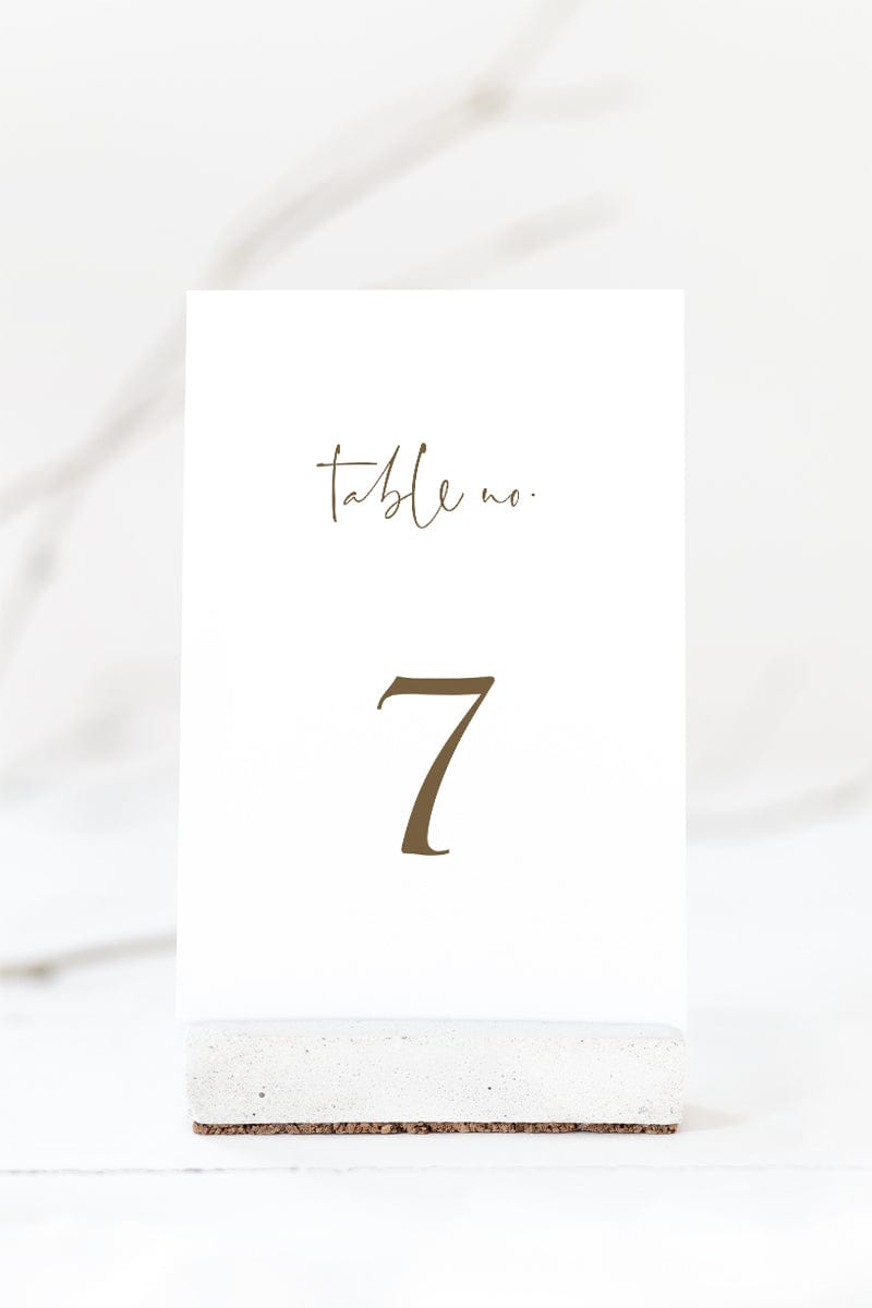 Printable Wedding Table Number Card Template