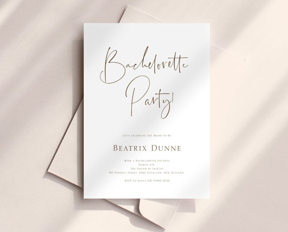 Simple Bachelorette Party Invitation Card