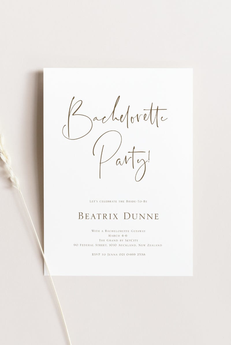 Simple Bachelorette Party Invitation Card