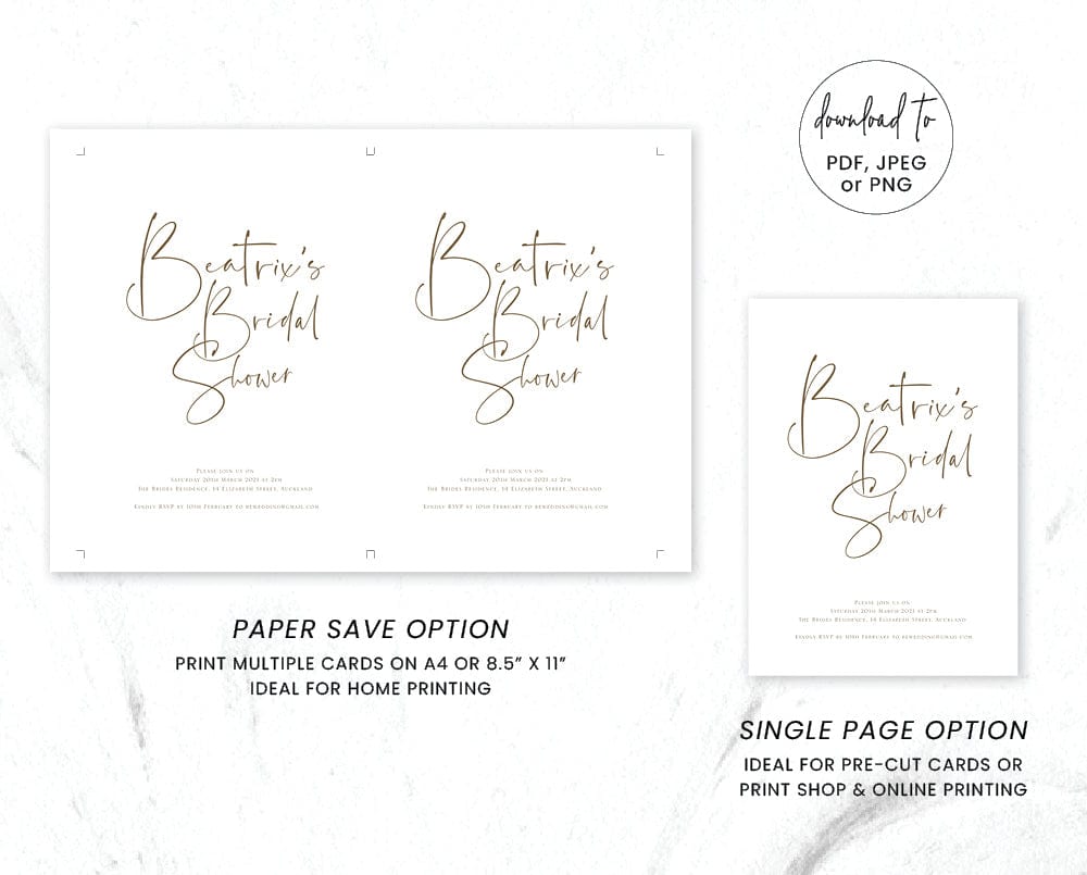 Simple Bridal Shower Invitation Template