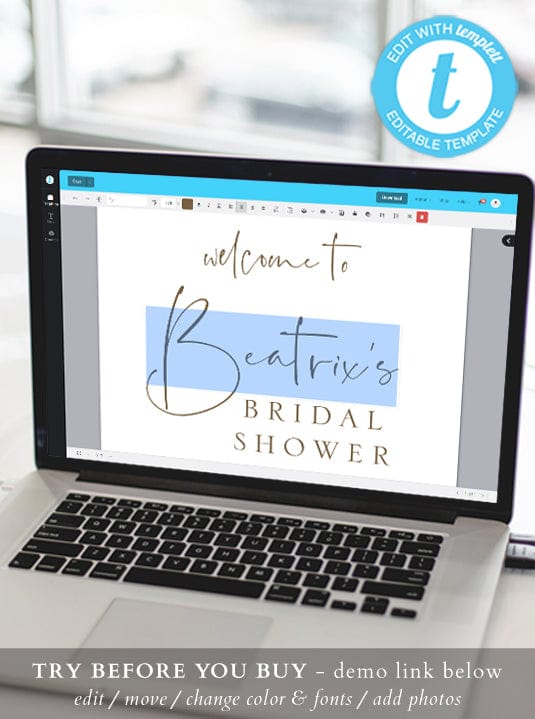 Simple Bridal Shower Welcome Sign Template