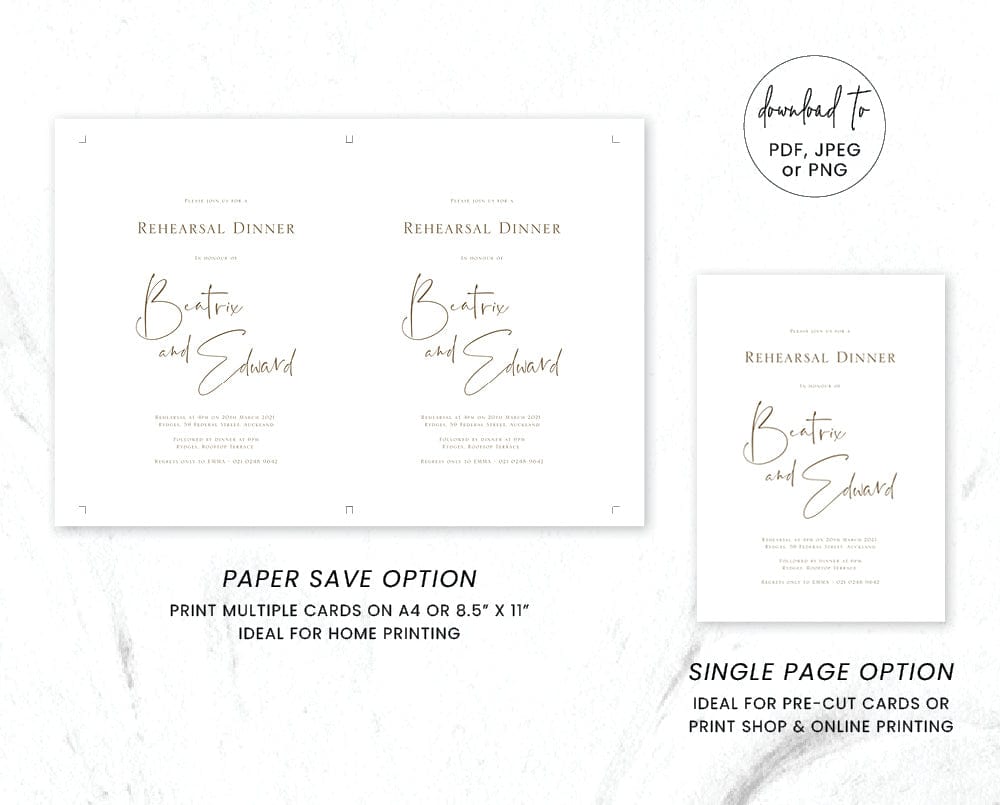 Simple Rehearsal Dinner Invitation Template