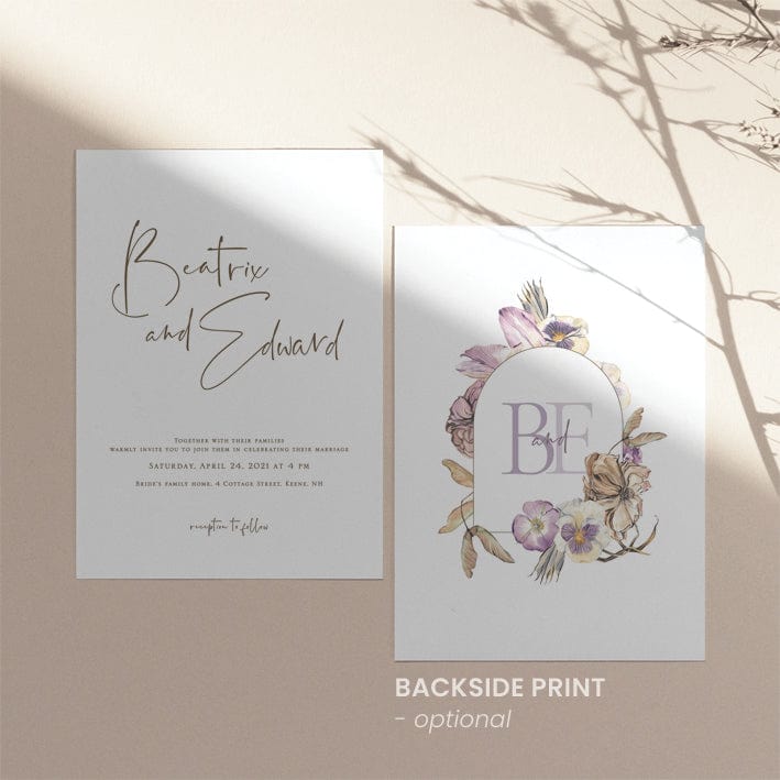 modern floral wedding invitations