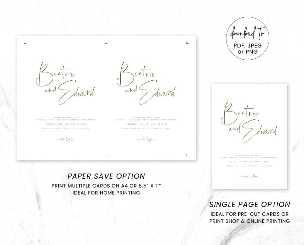 Simple Wedding Invitation Set