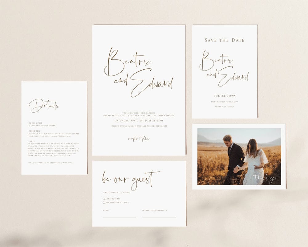 Simple Wedding Invitation Suite