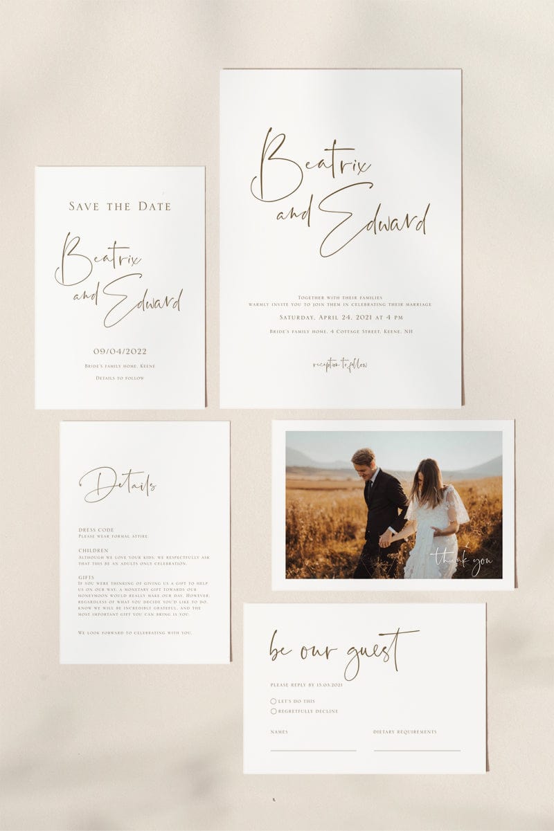 Simple Wedding Invitation Suite