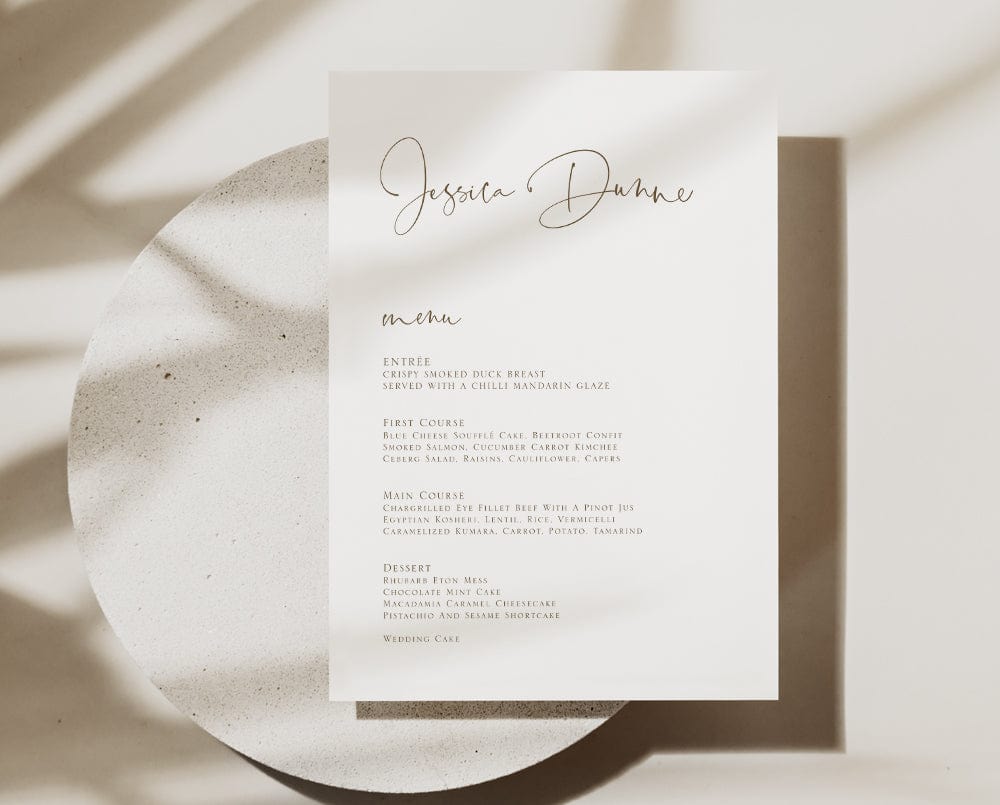 Simple Wedding Menu Template