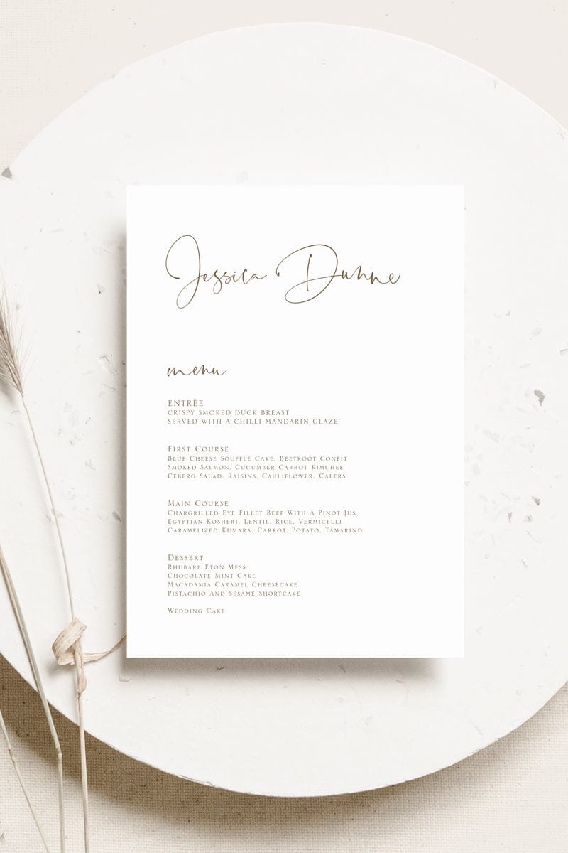 Simple Wedding Menu Template