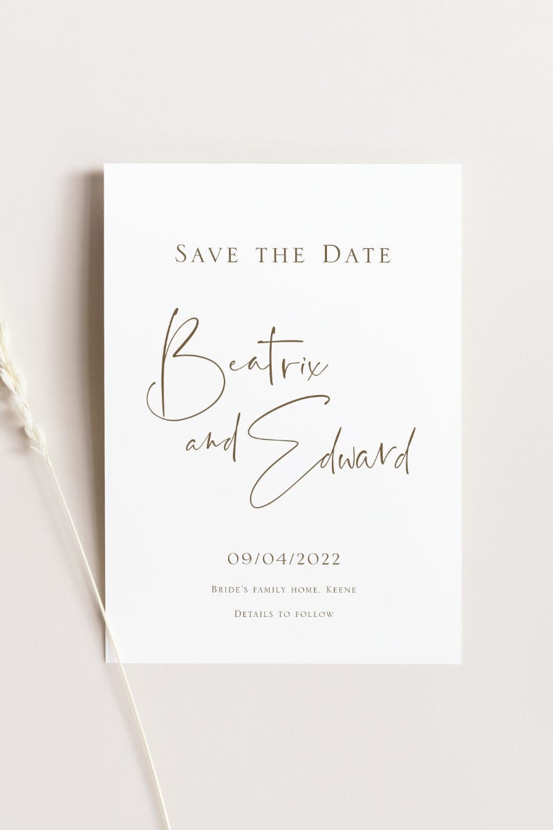 Simple Wedding Save The Date Card Template