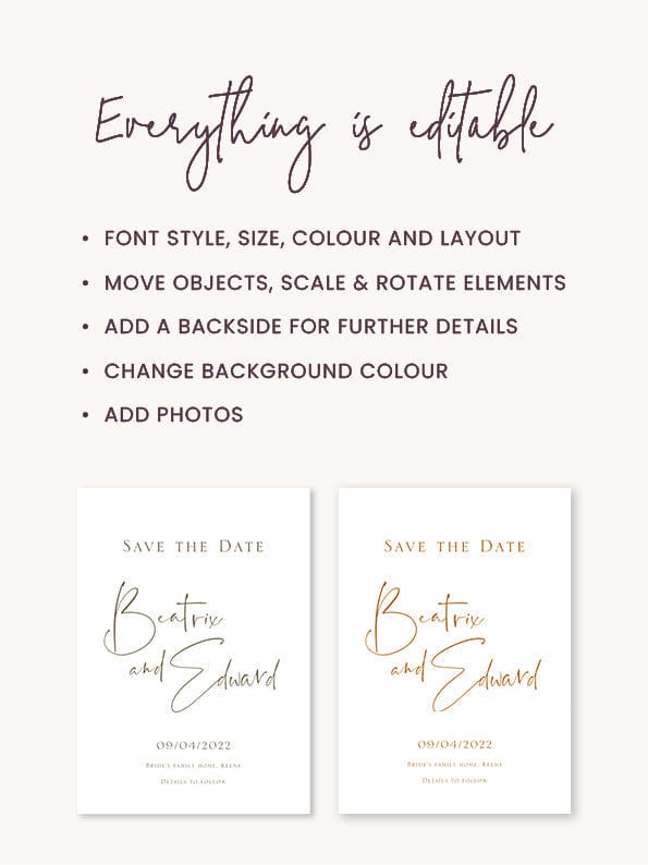 Simple Wedding Save The Date Card Template