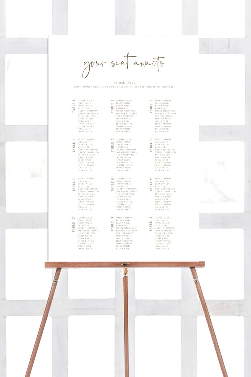 Simple Wedding Seating Plan Template