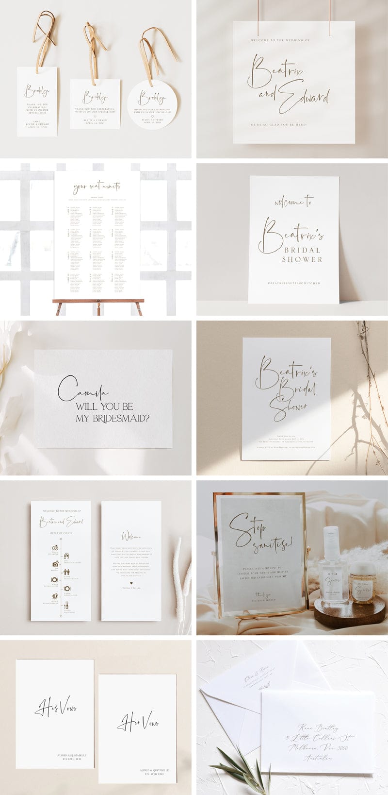 Simple Wedding Stationery & Signage Package