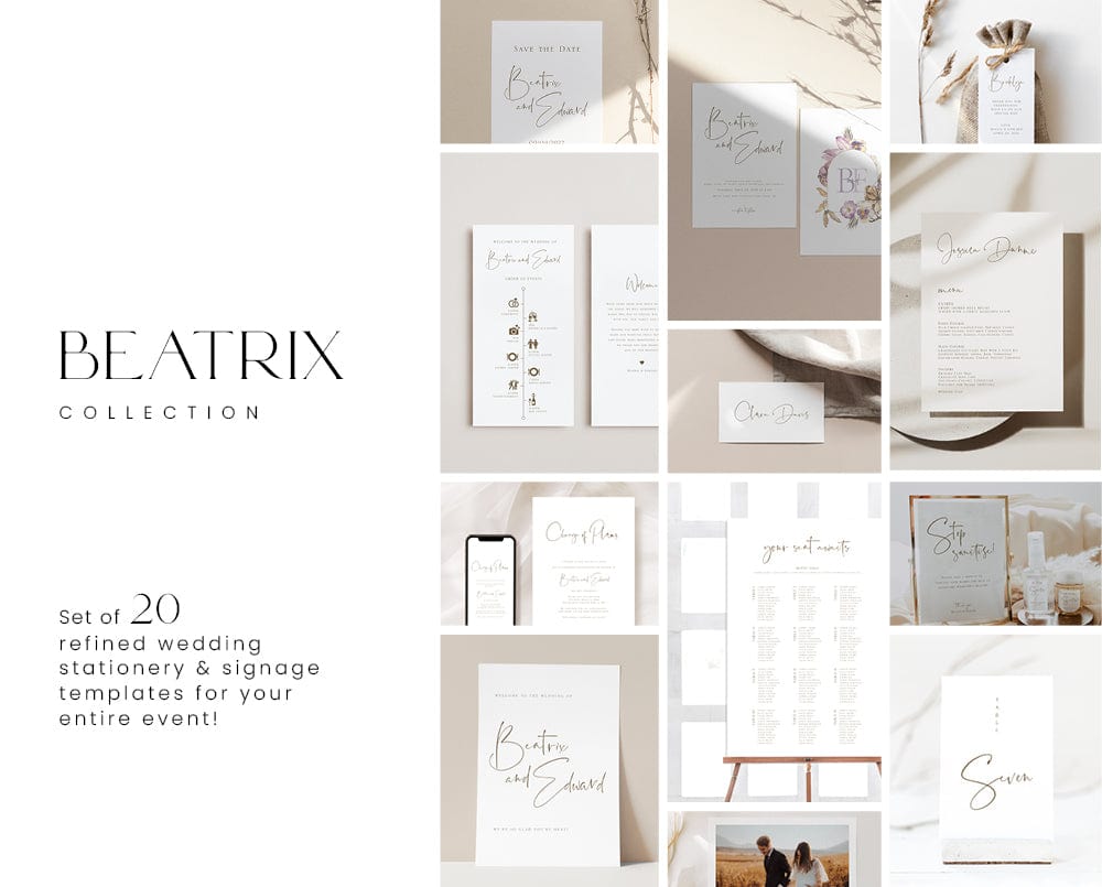 Simple Wedding Stationery & Signage Package