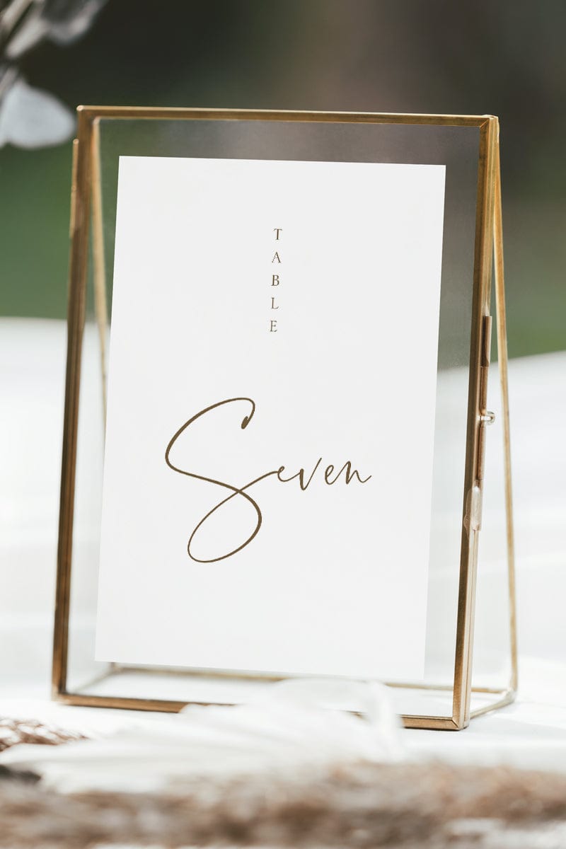 Simple Wedding Table Number Card Template