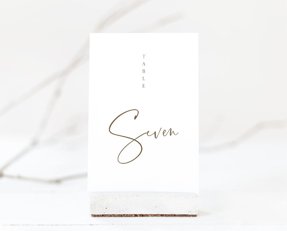 Simple Wedding Table Number Card Template