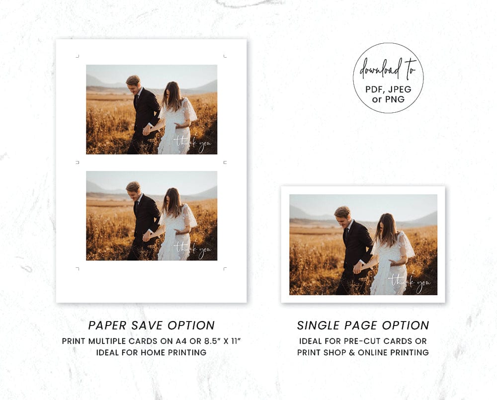 Simple Wedding Thank You Card Template