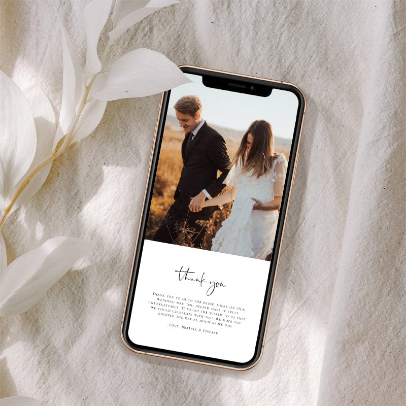 Simple Wedding Thank You Card Template