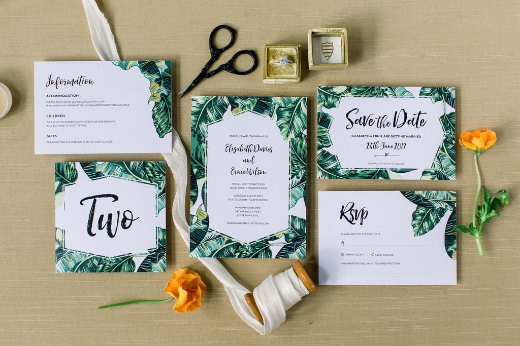 Tropical Wedding Information Card