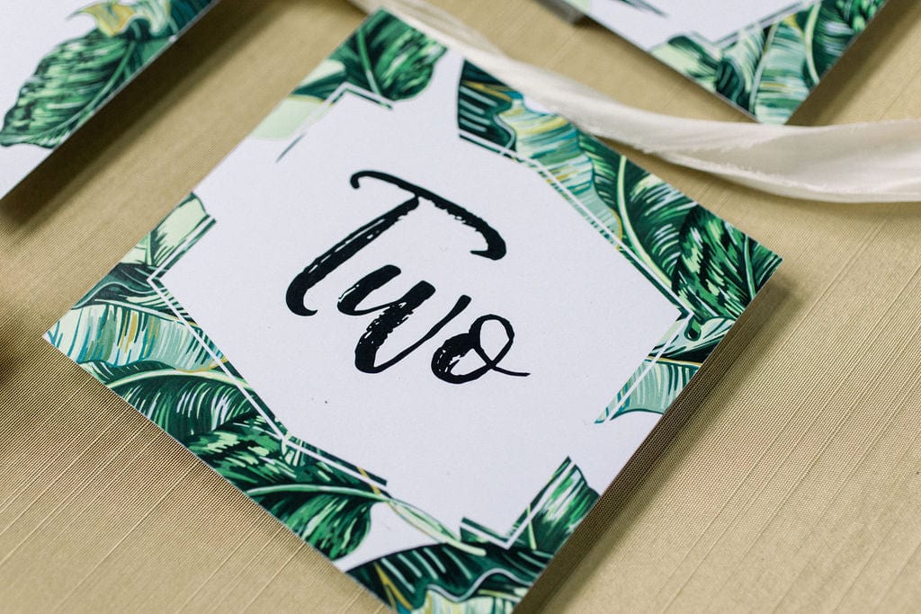Tropical Wedding Table Number Template