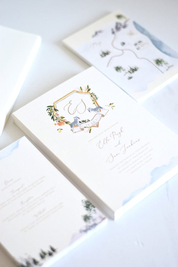 watercolour wedding stationery