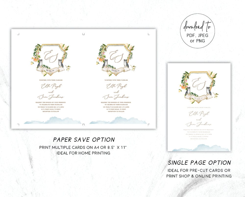 Watercolour Wedding Invitation Set