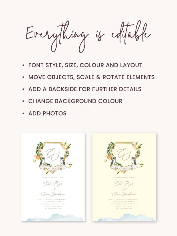 Watercolour Wedding Invitation Suite