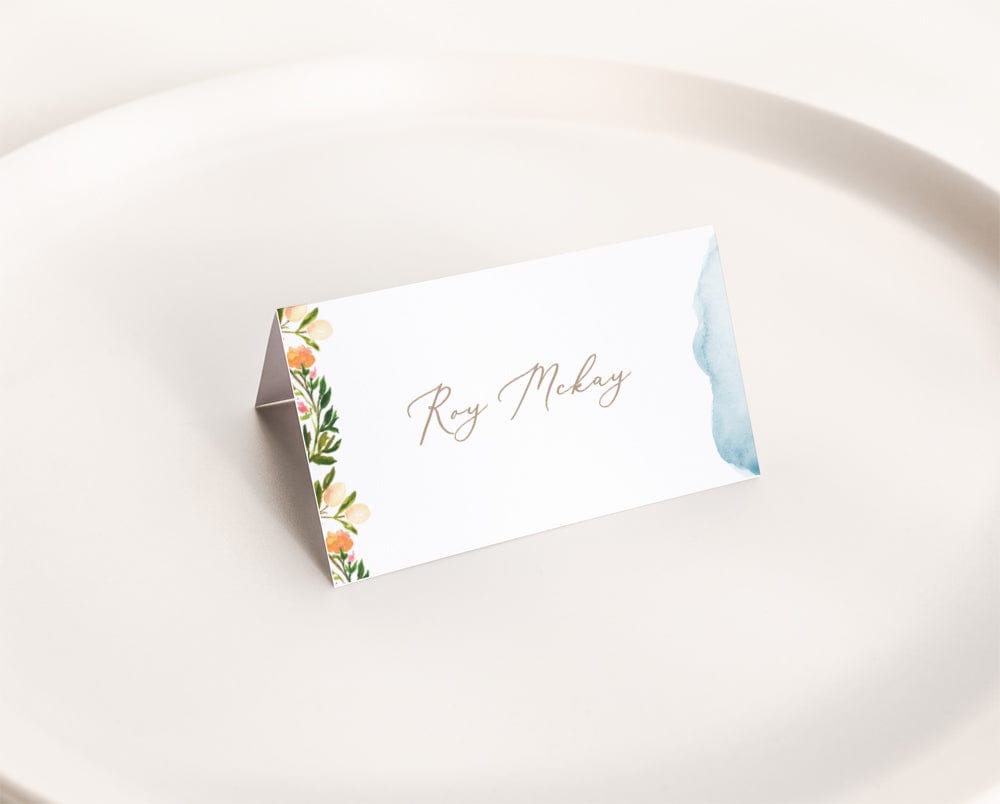 Watercolour Wedding Place Card Template