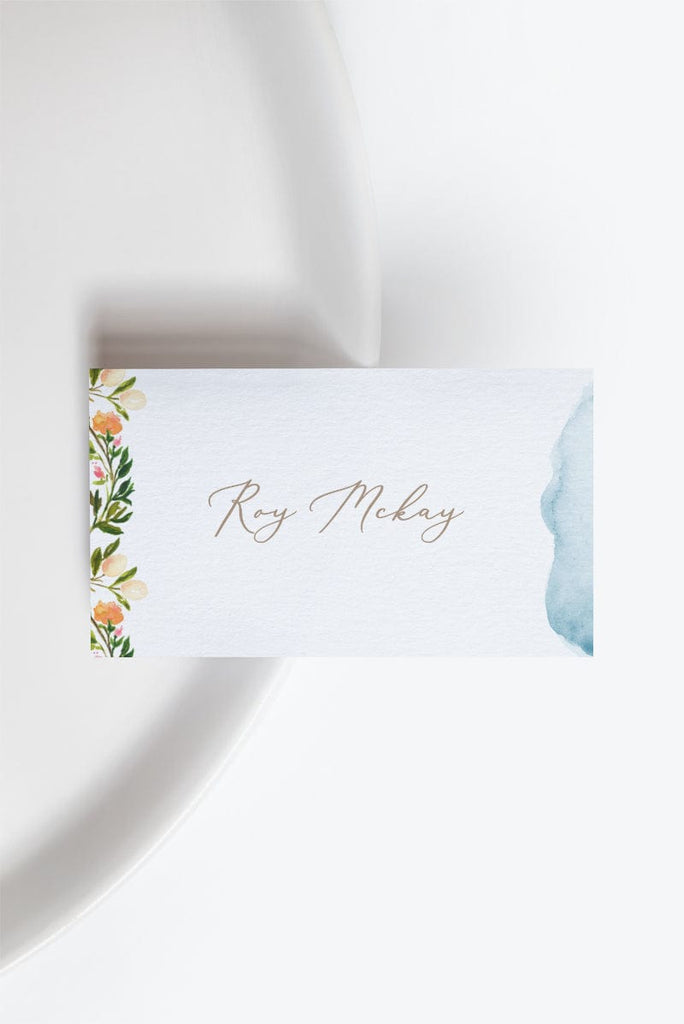 Watercolour Wedding Place Card Template